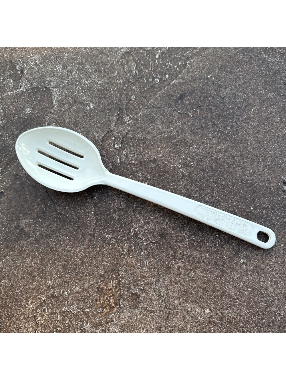 Vintage Ultratemp Slotted Spoon Cooking Utensil White 2115